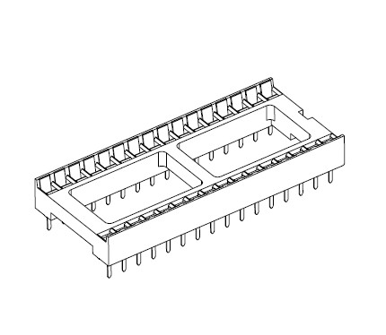 Dual Wipe IC Sockets 15.24mm- 600mil wide