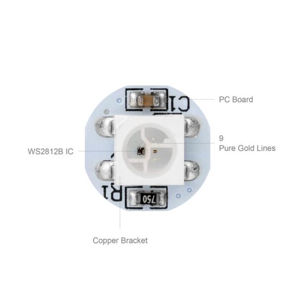 WS2812B Addressable RGB 5050SMD LED Chips Pixel on White Heat Sink PCB 5V