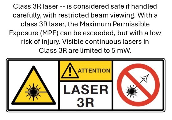 Class 3R laser Warning