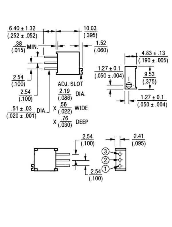 Precision Potentiometer 3296W Variable Resistors Pack 15pcs