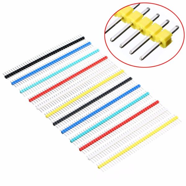 2.54mm 1x40 Pin 6 Colour single row header breakaway male