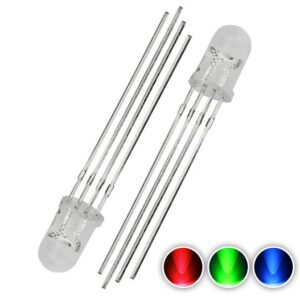Tricolour RGB 5mm LED Common Anode Clear or Diffused 20 Pack