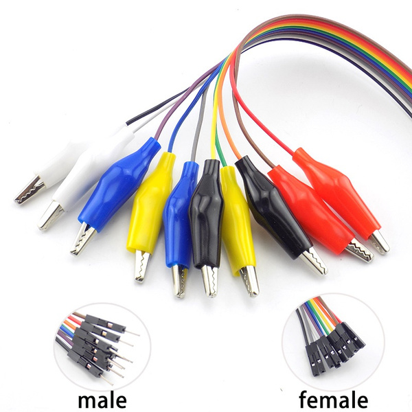 Alligator Clip to Dupont Wire male or female 20cm