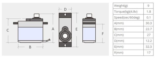 SG90 180 Degree Micro Servo