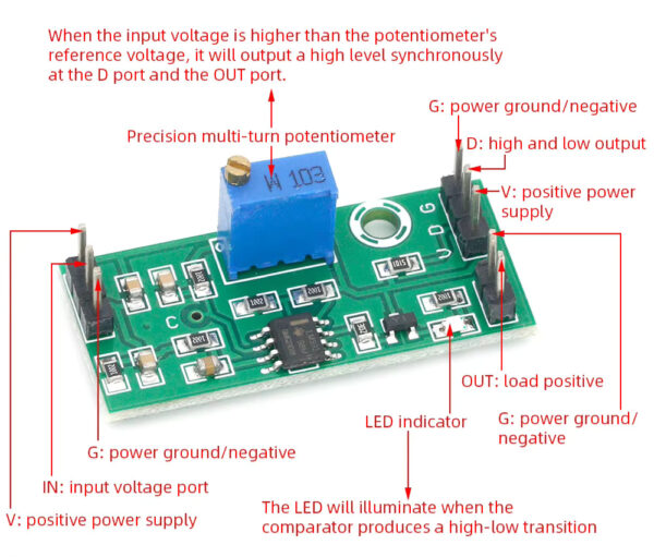 LM393 3.5-28V Voltage Comparator Module