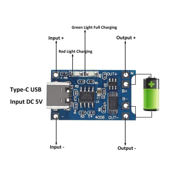 TP4056 1A Lithium Battery Charge Module 6 hole