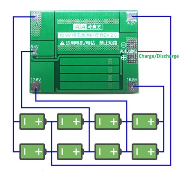 BMS 4S 40A Li-ion Battery Discharge Charge Controller d