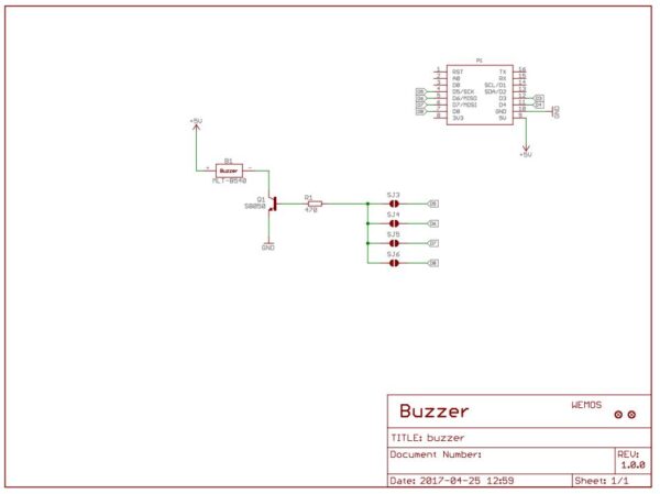 WEMOS D1 Active Buzzer Shield