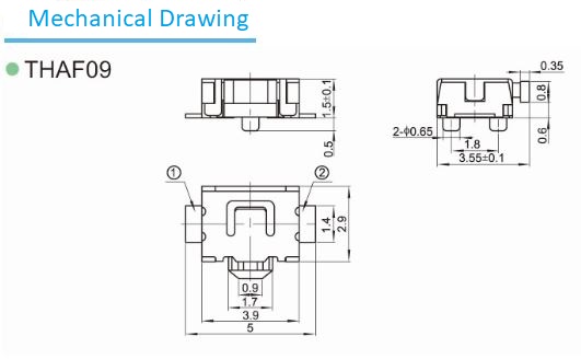 THAF09 Miniature Low Profile Tact Switch SMD