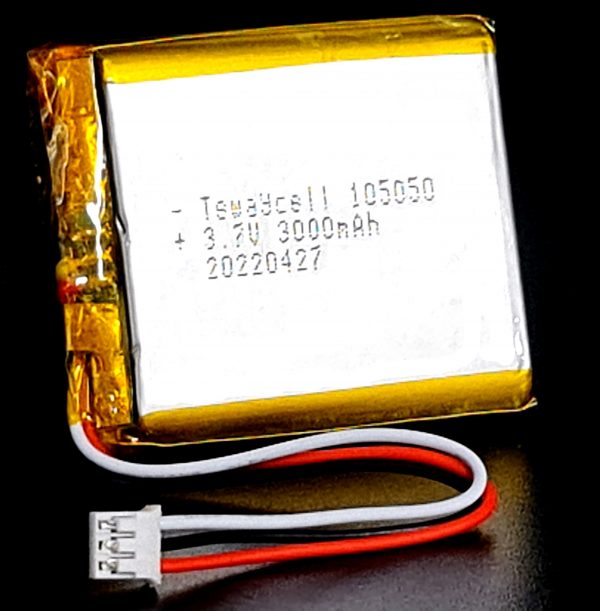 105050 Lithium ion polymer Battery (LiPo) (3.7V 3000mAh) 3 pin