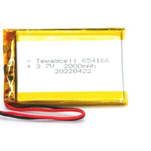 654166 Lithium ion polymer Battery (LiPo) (3.7V 2000mAh)
