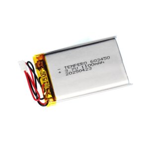 Polymer Lithium Ion Battery LiPo 1100mAh 3.7V 603450 2pin