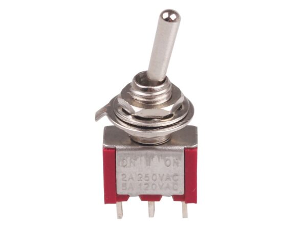 MTS-102 Mini Toggle Switch Red 3 pins SPDT On-On 5A