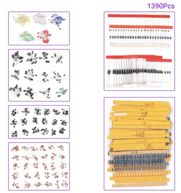 1390pcs Electronic Components Basic Starter Kit