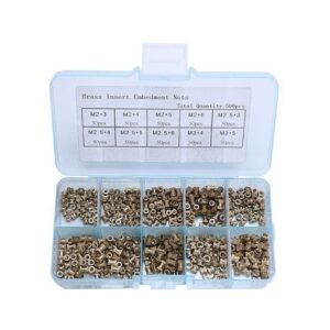500pcs Knurl Nuts M2,M3 Brass Thread Insert Copper Injection Plastic