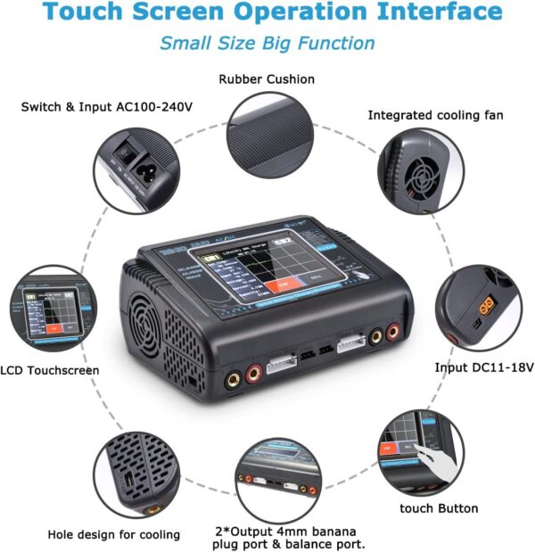 HTRC Lipo Charger 1 -6S Touch Screen Dual Discharger AC150W DC240W 10A T240
