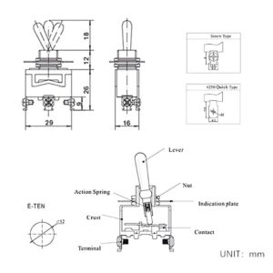 E-TEN1021 Toggle Rocker