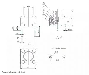 KAN0653 Tactile Button Switch 6x6x3.5mm