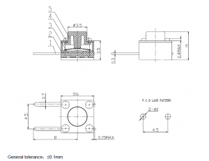 KAN0661 Tactile Button Switch 6x6x5mm Right Angle