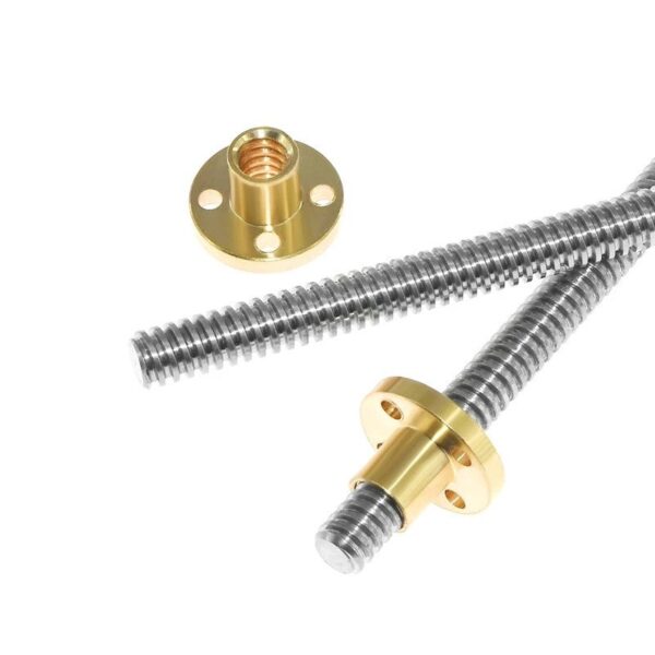 T8 Stainless Steel Trapezoidal Lead Screw Rod With Brass Nut-8mm