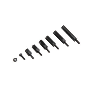180 Pcs M2.5 Nylon Hex Nuts Screws Spacers Standoff Plastic Accessories Assortment Kit,Black
