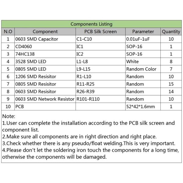 15 Ways LED Soldering Practice Board ZY-TP1801