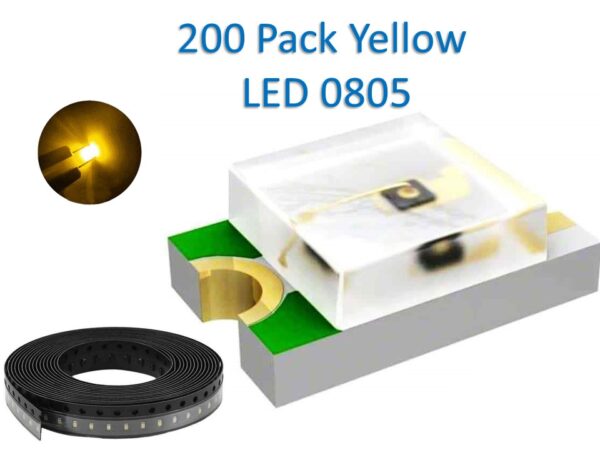 0805 SMD 200pcs Yellow LED Light Emitting Diodes