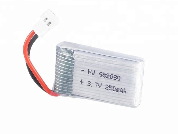 LiPo Battery 682030 (3.7V 250mAh) High Discharge Lithium Ion Molex 51005 2mm pitch