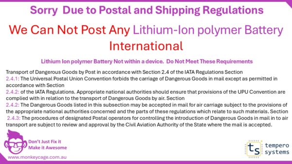 Sorry Due to Postal and Shipping Regulations