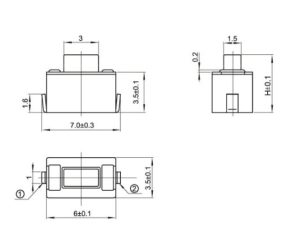 TVBU10 Miniature Low Profile Tact Switch