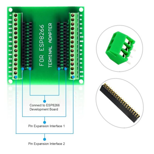 ESP8266 Breakout Board Pin Out IO Out 1 into 2 for ESP8266 Development Board