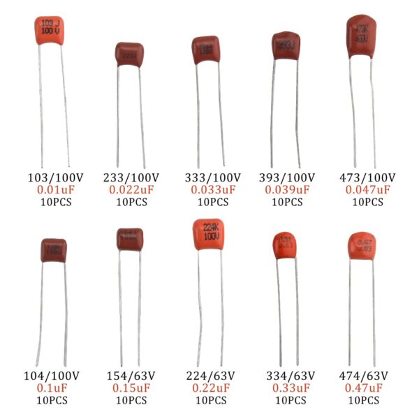 CBB Capacitor Kit 10nF~470nF Polypropylene Film