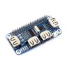 4 Port USB HUB HAT For Raspberry Pi, USB To UART Onboard