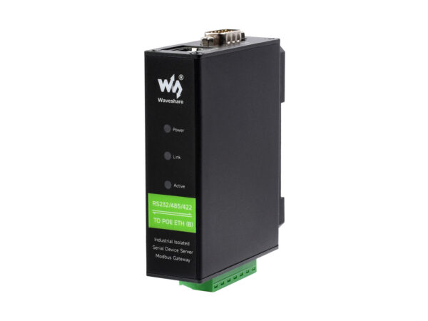 Rail-Mount Serial Server, RS232/485/422 to RJ45 Ethernet Module, TCP/IP to serial, POE Function