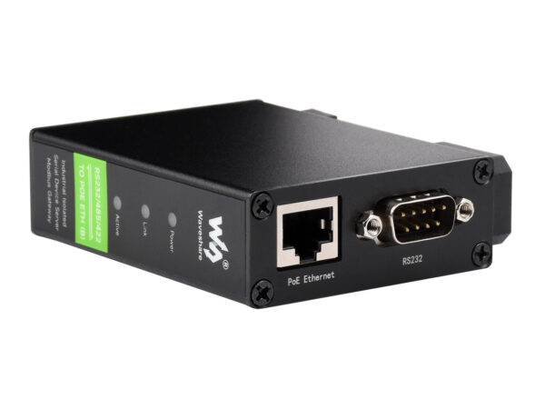 Rail-Mount Serial Server, RS232/485/422 to RJ45 Ethernet Module, TCP/IP to serial, POE Function Optional