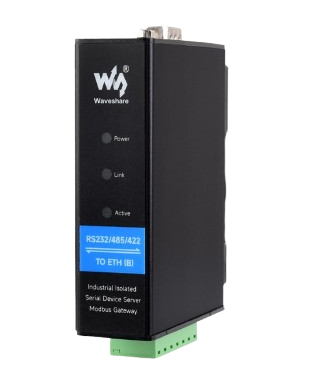 Rail-Mount Serial Server, RS232/485/422 to RJ45 Ethernet Module, TCP/IP to serial