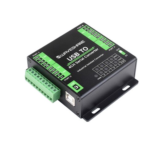 Industrial USB To 4-Ch Serial RS232/485/422/TTL Converter