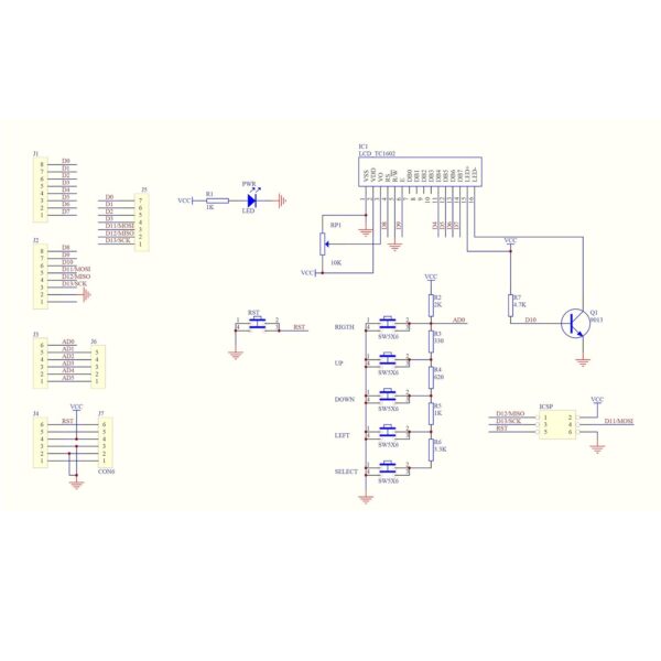 1602 LCD Display Keypad Shield