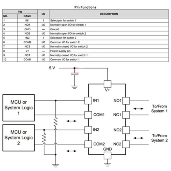 TS5A23157 2 Channel SPDT Analog Switch Module 2