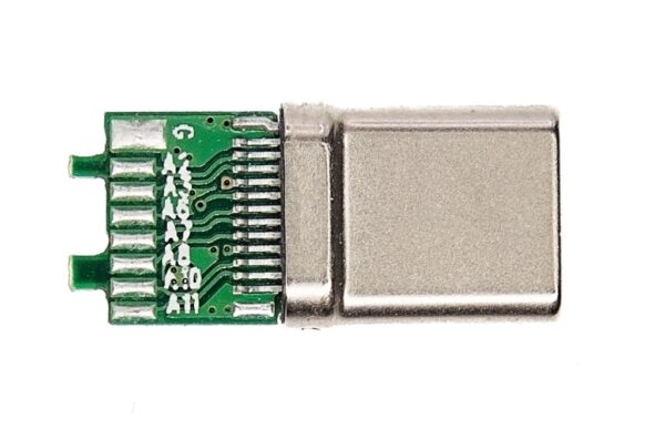 This is a USB 3.0 Type C Plug Green PCB (Male) Breakout Board