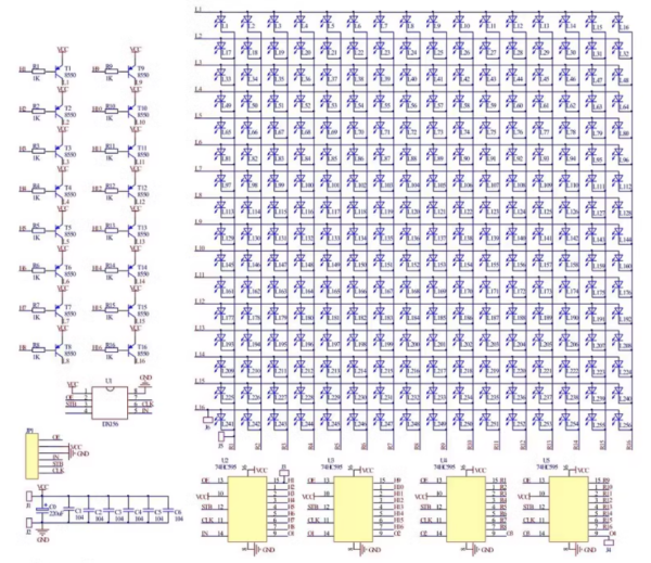 256 SMD 0805 Red LED Display DIY Kits