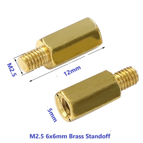 M2.5 6 x 6 Brass hexagonal standoffs