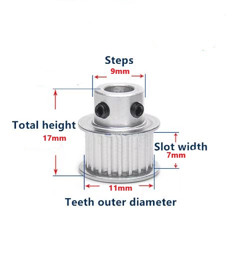 18T MXL 5mm bore 6mm Belt Timing Pulley