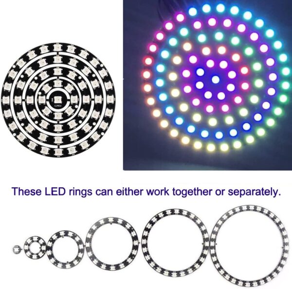 61 Bit WS2812B 5050 RGB LED Board 86mm