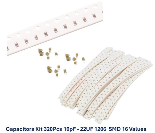 Capacitors Kit 320Pcs 10pF - 22UF 1206 SMD 16 Value