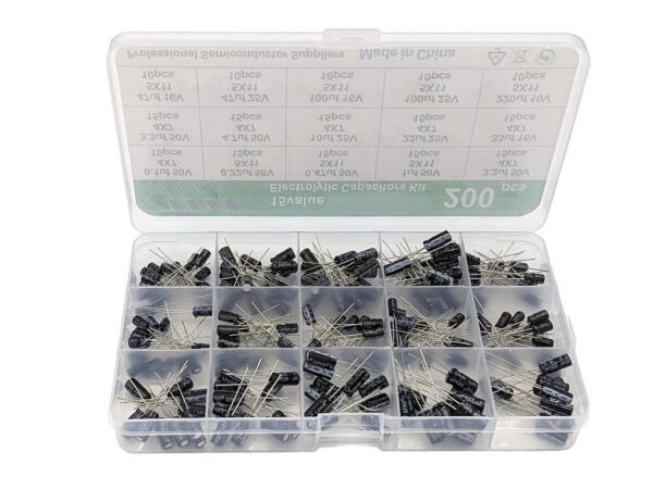 200pcs 15 Values 0.1uF to 220uF 10V/16V/25V/50V Aluminium Radial Electrolytic Capacitor Kit