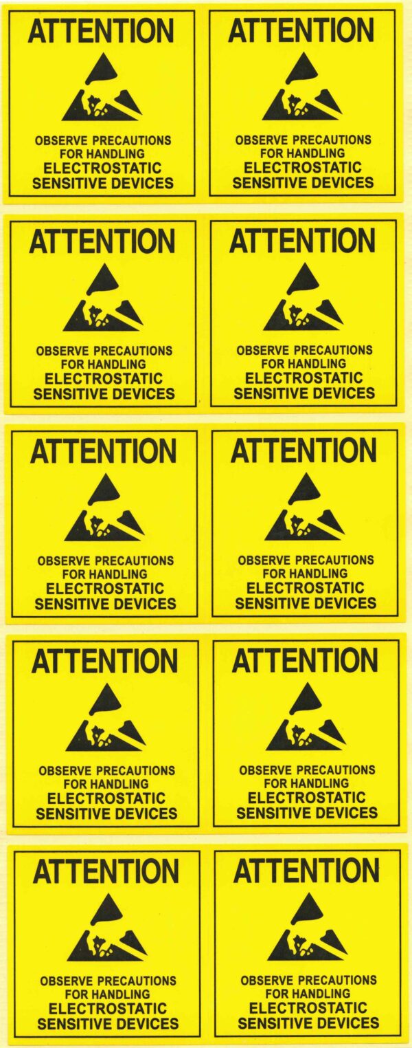 4.8x4.8cm Anti-static Warning Stickers