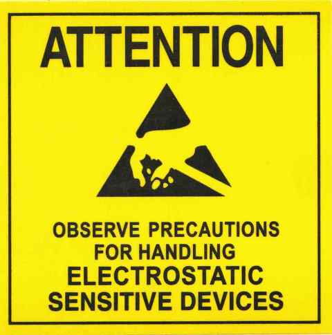 4.8x4.8cm Anti-static Warning Stickers