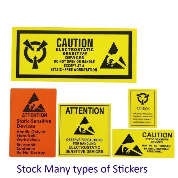 Anti-static Warning Stickers range