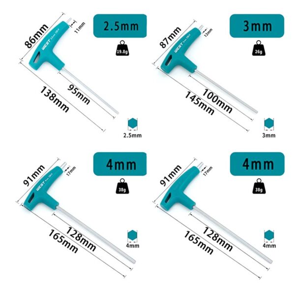 T-type Allen Key Hexagonal Wrench with Grip